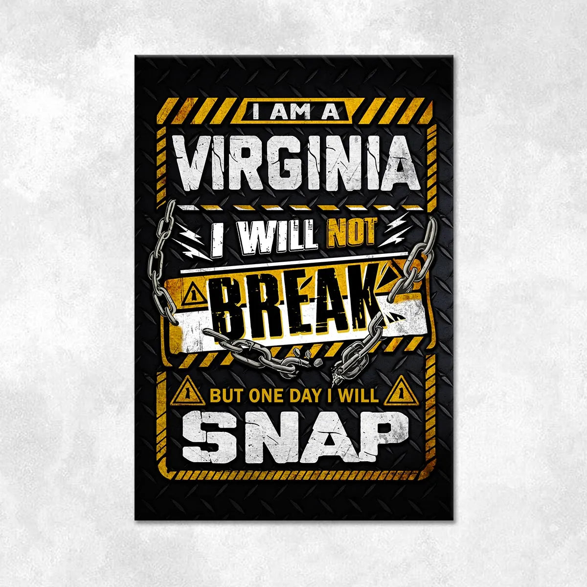 VIRGINIA Motivational Rug – Black & Yellow Quote Carpet for Living Room 13K1-AR1
