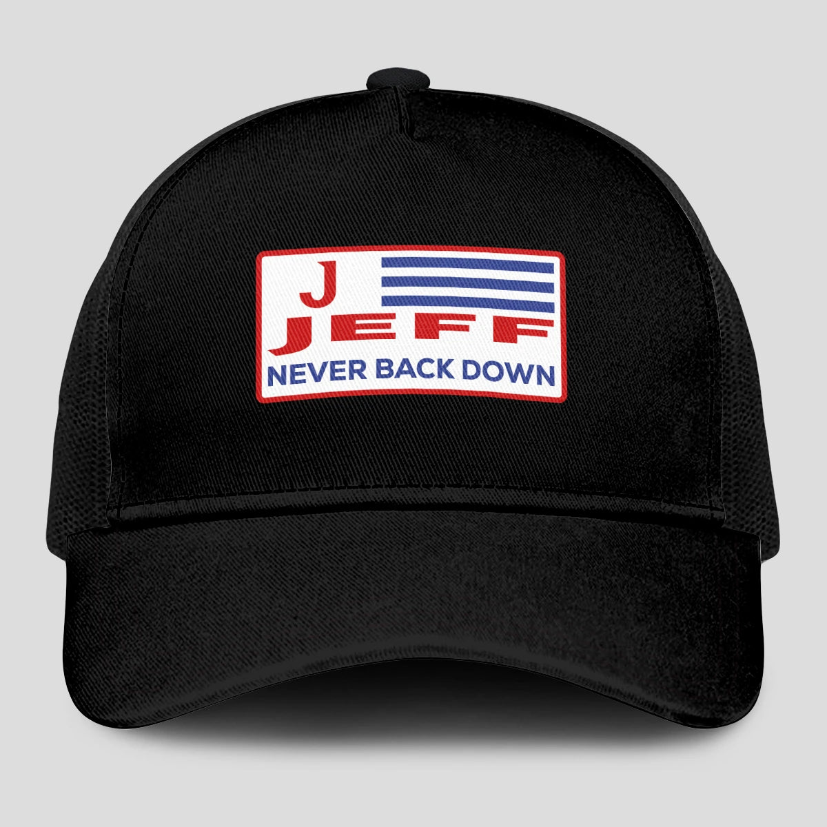 Never Back Down Vintage America Black Mesh Cap JEFF 13K1 C207PF
