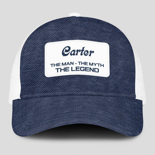The Man The Myth The Legend Blue Denim Mesh Cap CARTER 13K1 C194PF