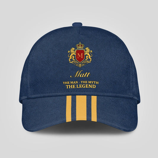 The Man The Myth The Legend Luxury Logo Striped Cap MATT 13K1 C143PF