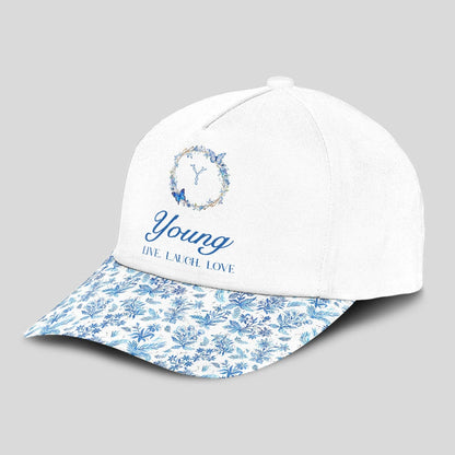 Live Laugh Love Blue Flowers Cap YOUNG 13K1 C50PF