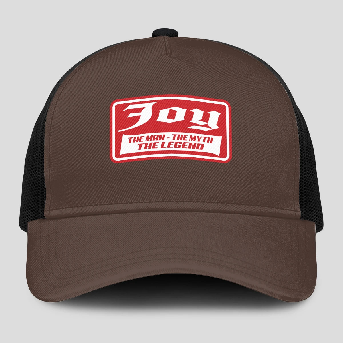 The Man The Myth The Legend Red Logo Brown Mesh Cap JOY 13K1 C203PF
