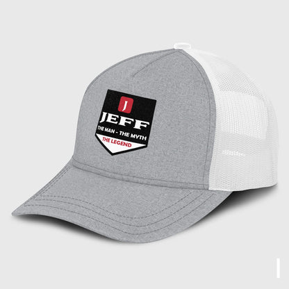 The Man The Myth The Legend Gray Mesh Cap JEFF 13K1 C189PF