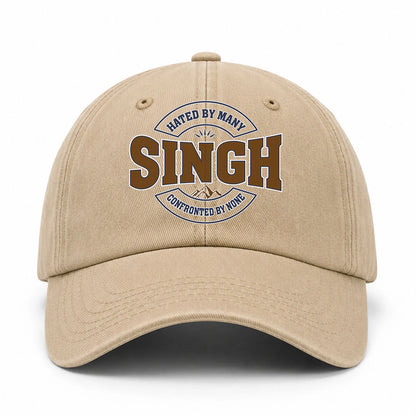 Hated By Many Confronted By None Washed Cap SINGH 13K1 C36PF