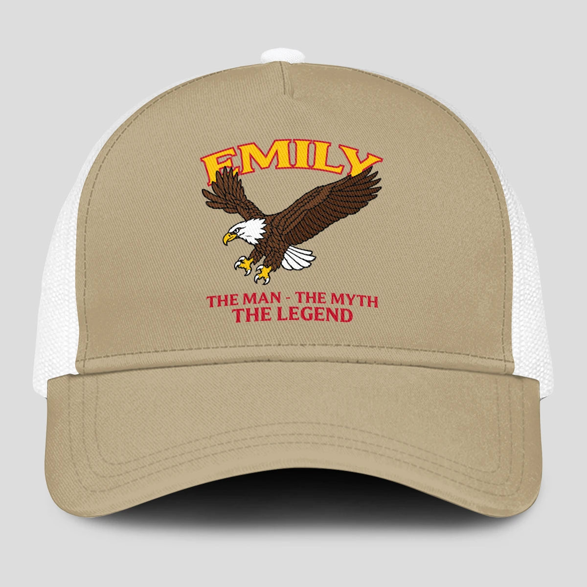 The Man The Myth The Legend Eagle Khaki Mesh Cap EMILY 13K1 C210PF