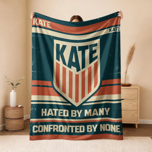 Hated By Many Confronted By None Retro Fleece Blanket KATE 13K1 BK58