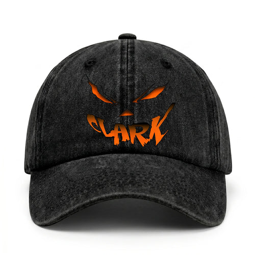 Your Name Jack O' Lantern Halloween Washed Cap CLARK 13K1 C100PF