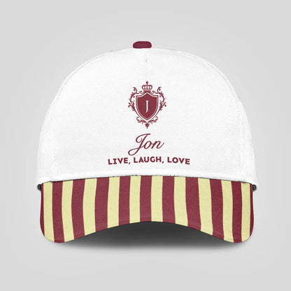 Live Laugh Love Burgundy And Yellow Cap JON 13K1 C120PF