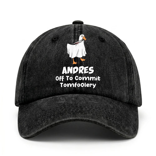Off To Commit Tomfoolery Funny Goose Washed Cap ANDRES 13K1 C131PF