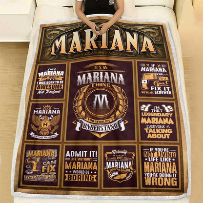 MARIANA Personalized Blanket | Custom Name Cozy Throw Gift 13K1-BK4