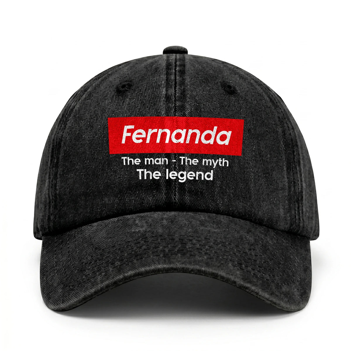 Your Name The Man The Myth The Legend Red Logo Washed Cap FERNANDA 13K1 C130PF