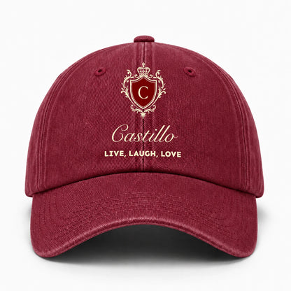 Live Laugh Love Elegant Burgundy Washed Cap CASTILLO 13K1 C89PF
