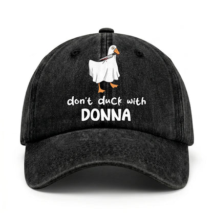 Don't Duck With Your Name Funny Washed Cap DONNA 13K1 C129PF