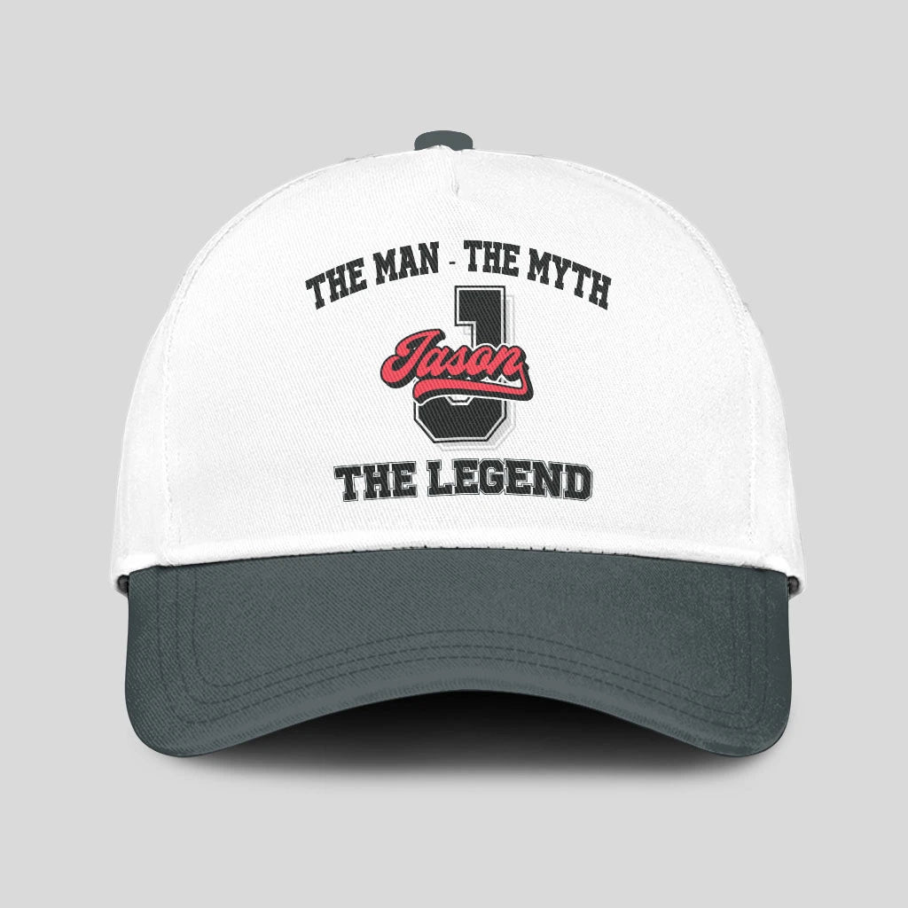 The Man The Myth The Legend Custom Initial Letter And Name Cap JASON 13K1 C38PF