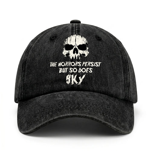 The Horrors Persist But So Does Your Name Cool Skull Washed Cap SKY 13K1 C134PF
