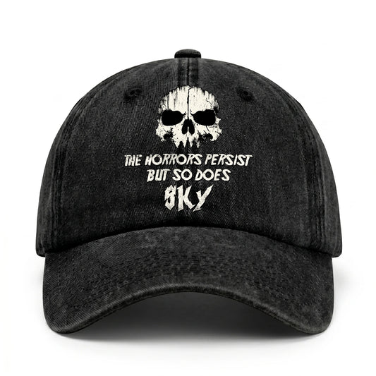 The Horrors Persist But So Does Your Name Cool Skull Washed Cap SKY 13K1 C134PF
