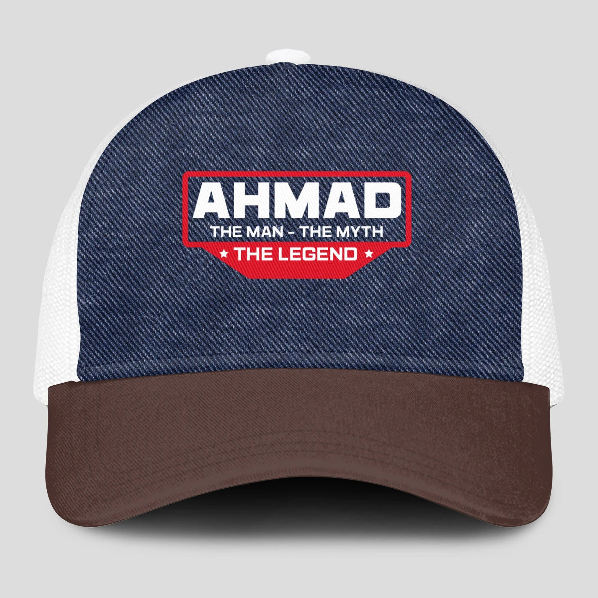 The Man The Myth The Legend Navy Brown And White Mesh Cap AHMAD 13K1 C200PF