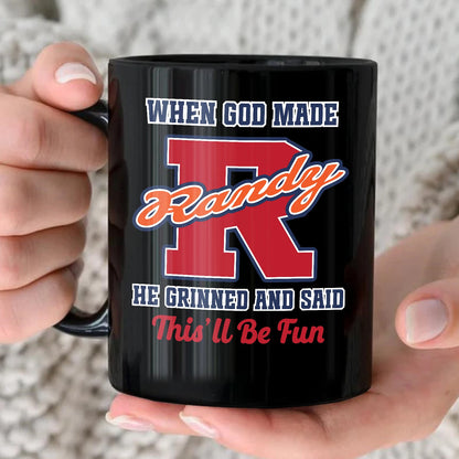 When God Made Your Name Personalized Baseball Mug RANDY 13K1 MG07
