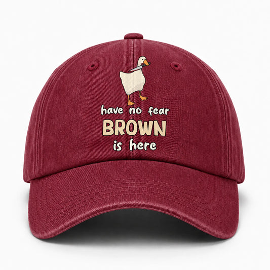 Have No Fear Your Name Is Here Funny Goose Burgundy Washed Cap BROWN 13K1 C127PF