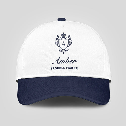 Trouble Maker Funny Blue And White Cap AMBER 13K1 C152PF