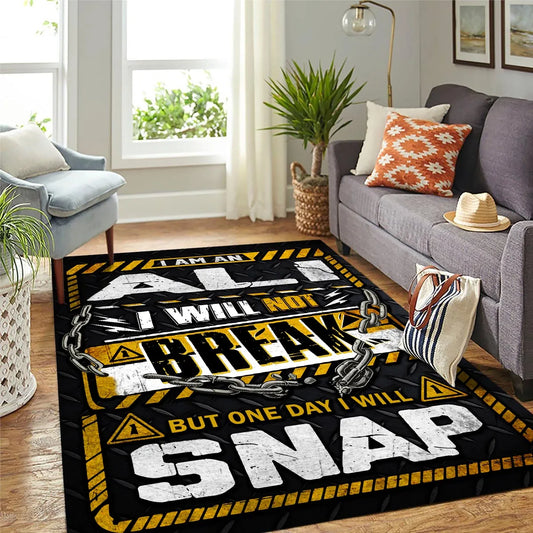 ALI Motivational Rug – Black & Yellow Quote Carpet for Living Room 13K1-AR1