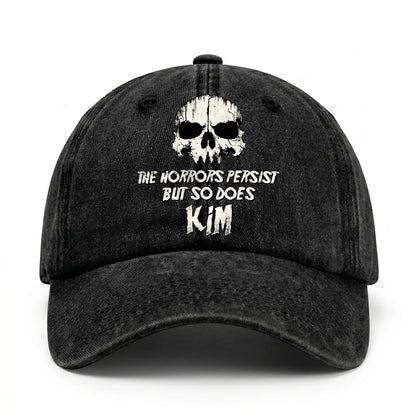 The Horrors Persist But So Does Your Name Cool Skull Washed Cap KIM 13K1 C134PF