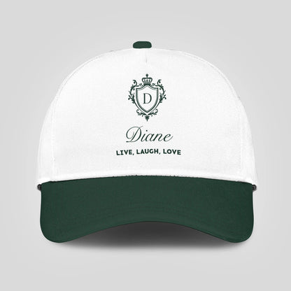 Live Laugh Love Elegant Blue And White Cap DIANE 13K1 C90PF
