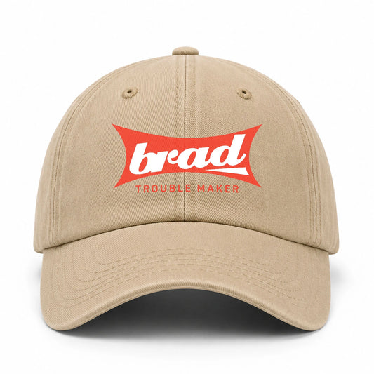 Trouble Maker Red Logo Washed Cap BRAD 13K1 C78PF