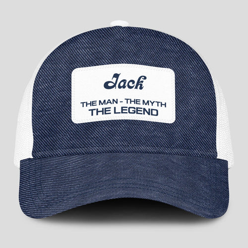 The Man The Myth The Legend Blue Denim Mesh Cap JACK 13K1 C194PF