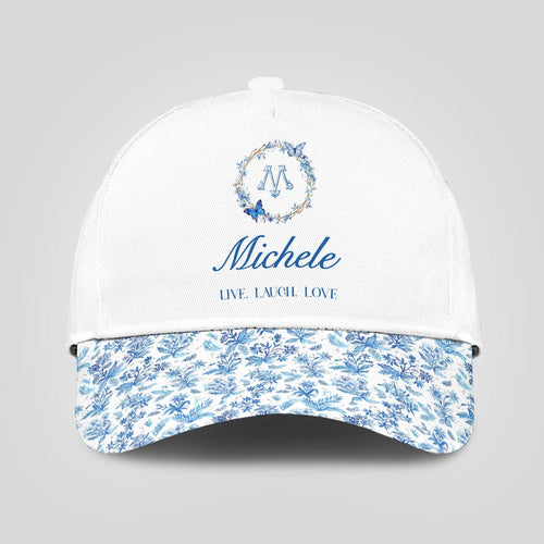 Live Laugh Love Blue Flowers Cap MICHELE 13K1 C50PF
