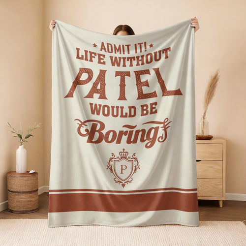Life Without Your Name Would Be Boring Cream Terracotta Blanket PATEL 13K1 BK24