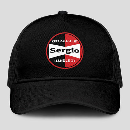 Keep Calm & Let Your Name Handle It Black Mesh Cap SERGIO 13K1 C206PF