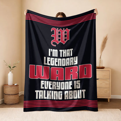 I'm That Legendary Name Dark Red Fleece Blanket WARD 13K1 BK48
