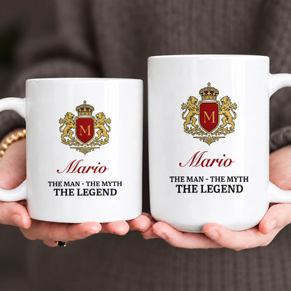 The Man The Myth The Legend Gold Royal Logo Mug MARIO 13K1 MG03