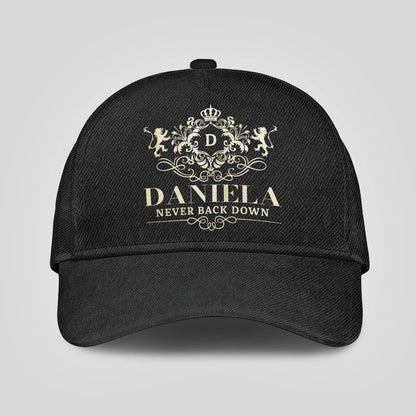 Never Back Down Royal Style Black Cap DANIELA 13K1 C179PF
