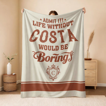 Life Without Your Name Would Be Boring Cream Terracotta Blanket COSTA 13K1 BK24