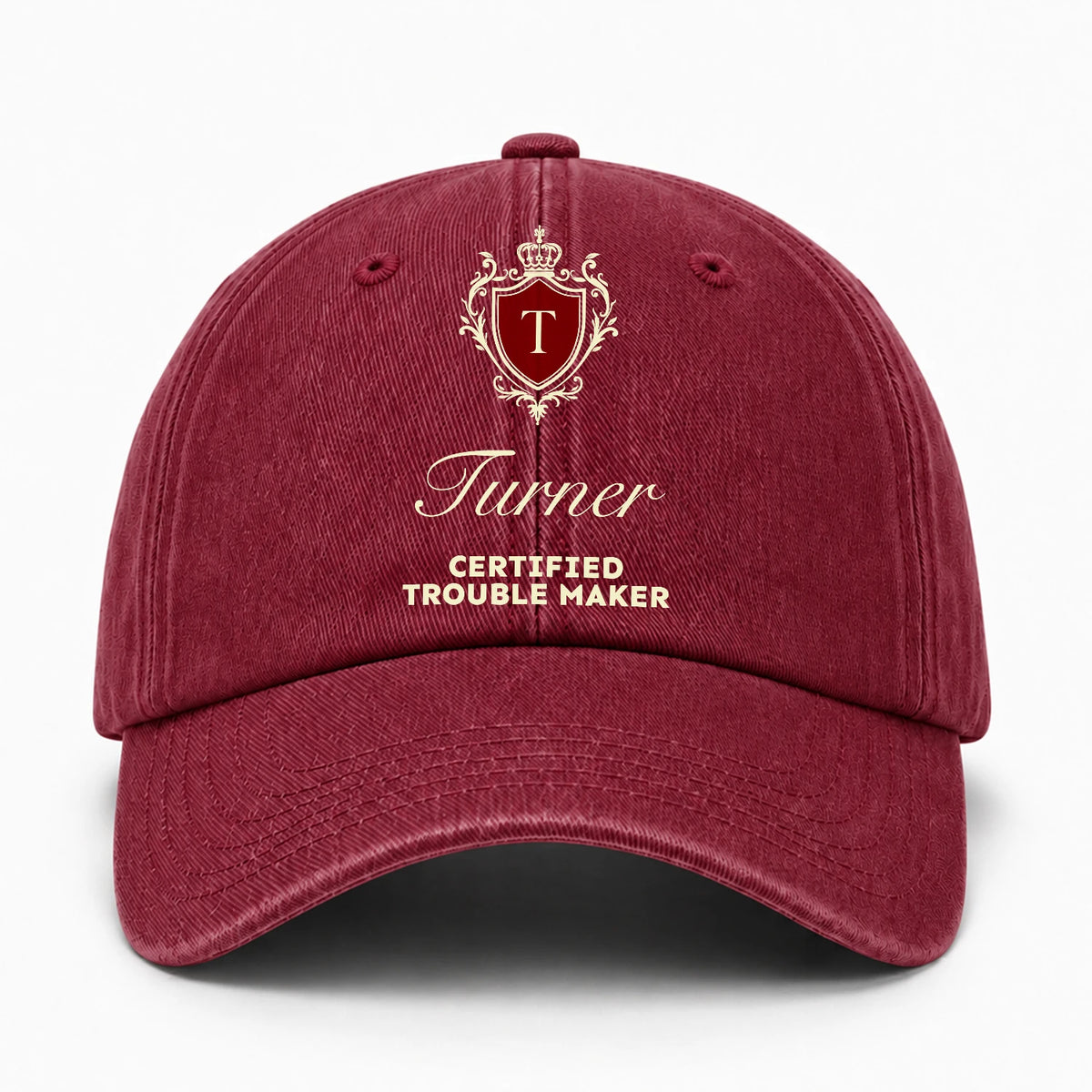Certified Trouble Maker Royal Burgundy Washed Cap TURNER 13K1 C139PF