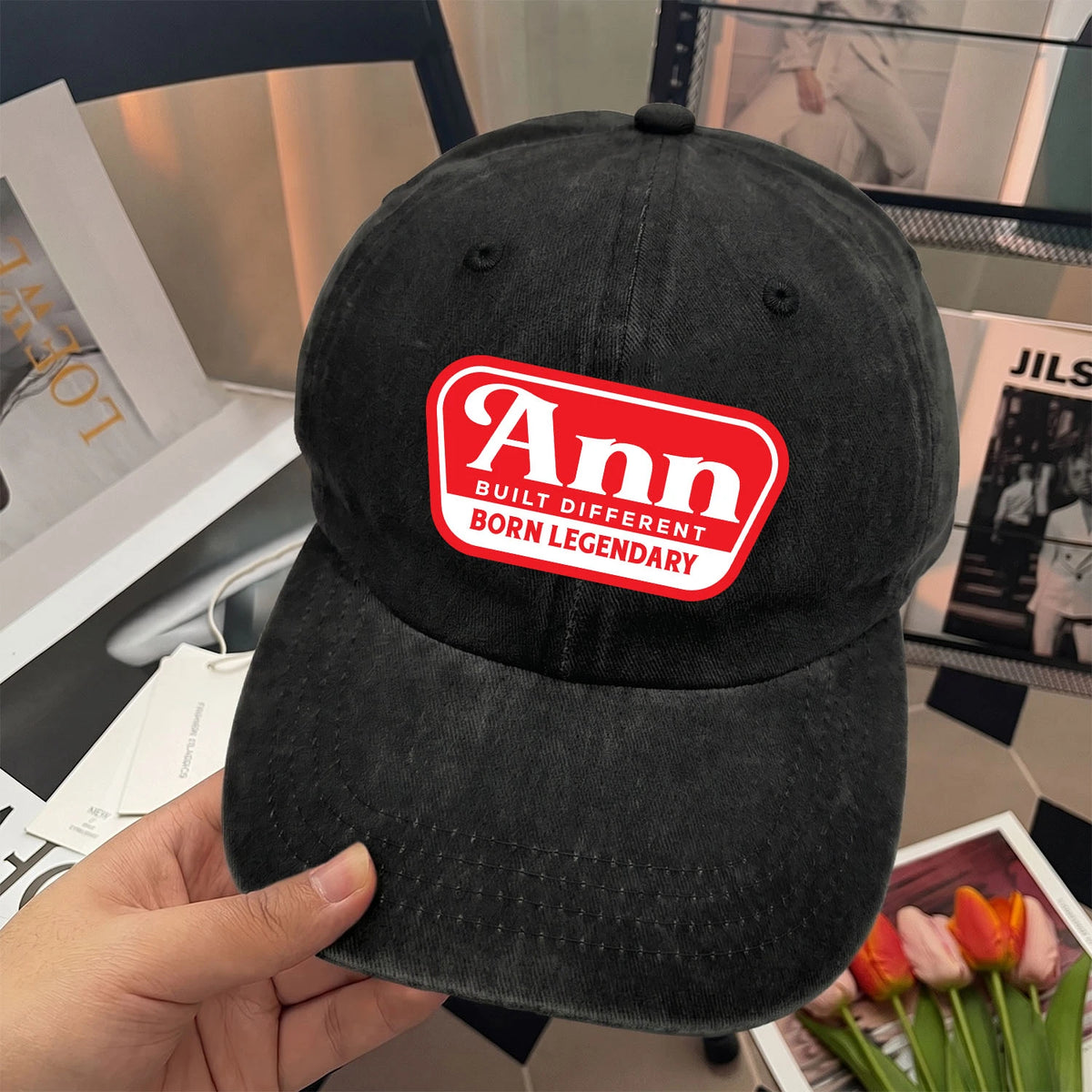 Built Different Born Legendary Red Logo Washed Cap ANN 13K1 C63PF