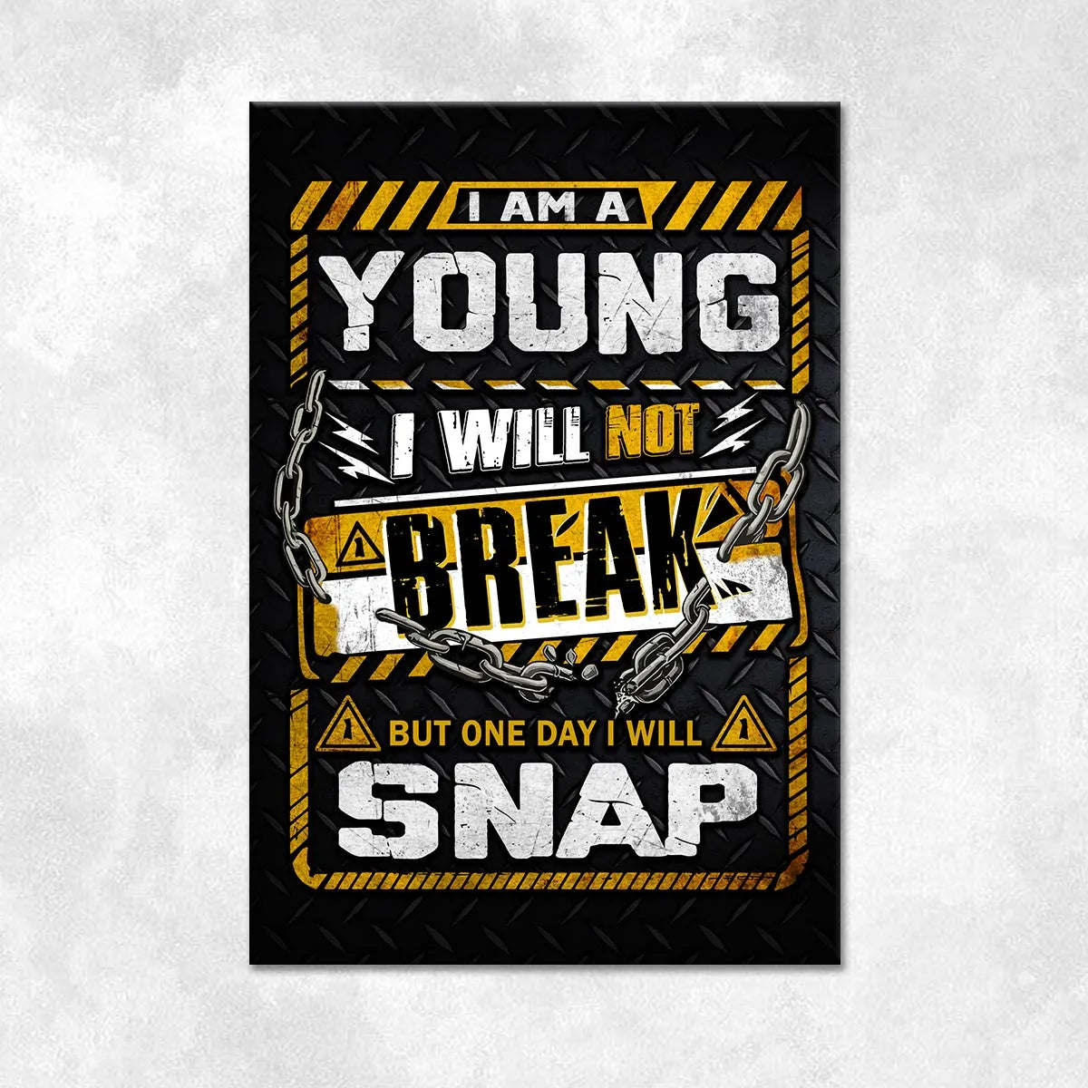 YOUNG Motivational Rug – Black & Yellow Quote Carpet for Living Room 13K1-AR1