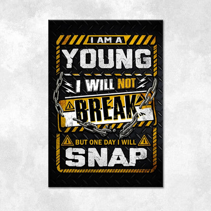 YOUNG Motivational Rug – Black & Yellow Quote Carpet for Living Room 13K1-AR1