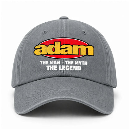 The Man The Myth The Legend Vintage Logo Washed Cap ADAM 13K1 C162PF