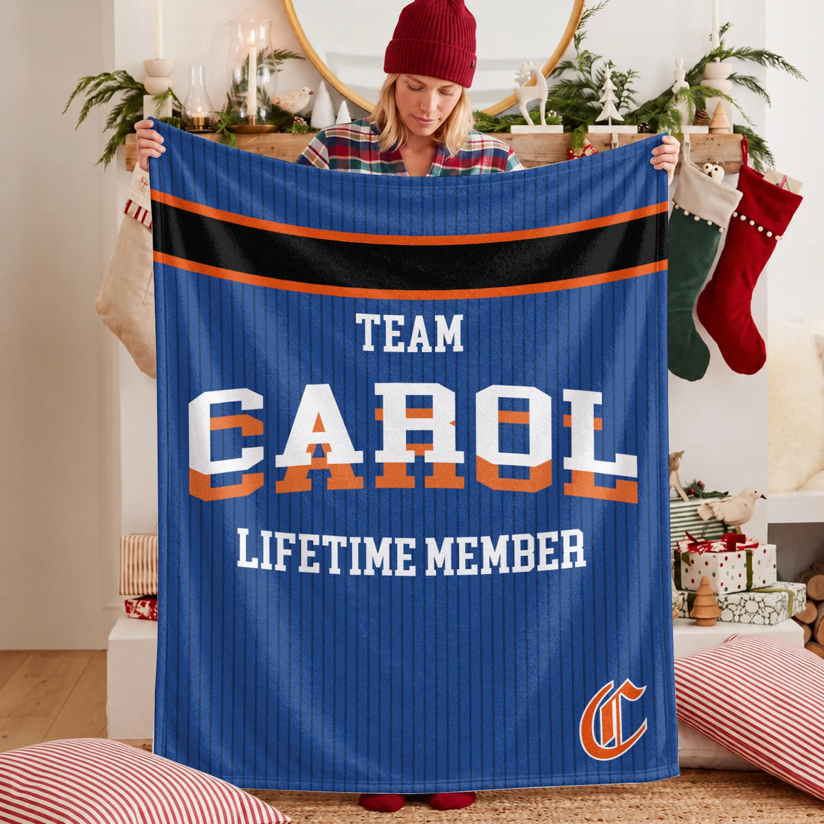 Team Your Name Lifetime Member Basketball Fleece Blanket CAROL 13K1 BK47