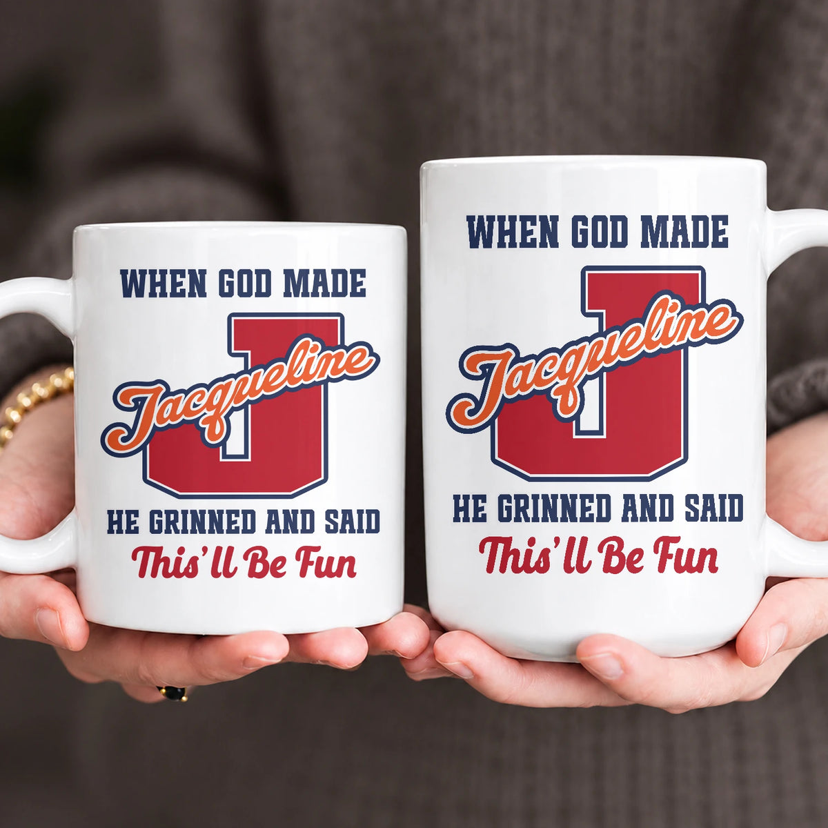 When God Made Your Name Personalized Baseball Mug JACQUELINE 13K1 MG07