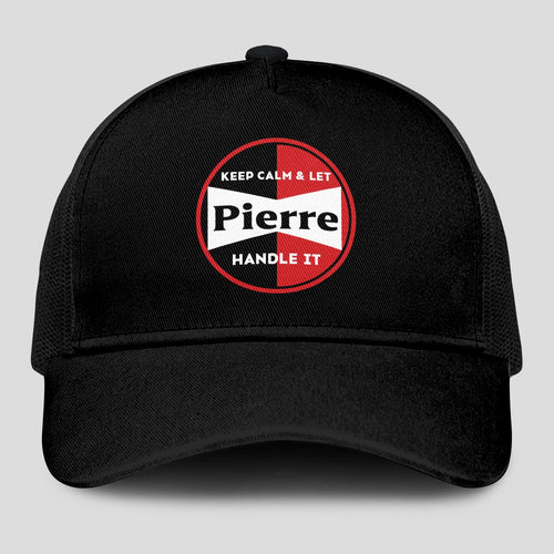 Keep Calm & Let Your Name Handle It Black Mesh Cap PIERRE 13K1 C206PF