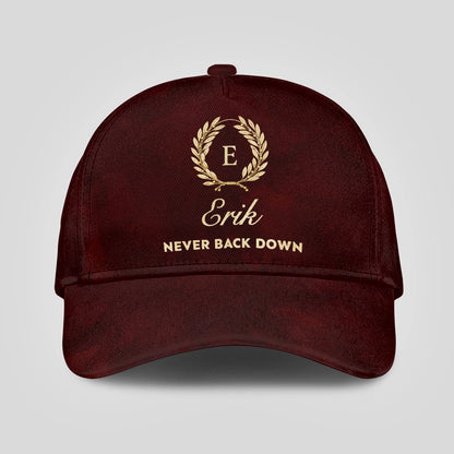Never Back Down Golden Olive Burgundy Cap ERIK 13K1 C177PF
