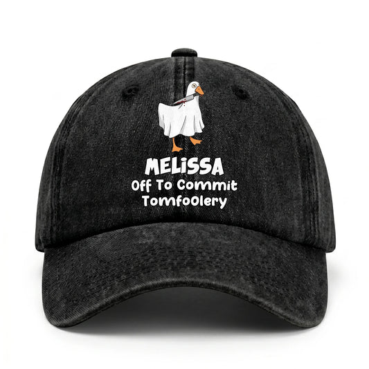 Off To Commit Tomfoolery Funny Goose Washed Cap MELISSA 13K1 C131PF