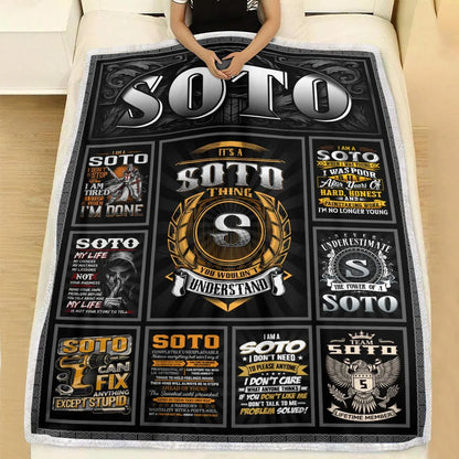SOTO Personalized Blanket | Custom Name Cozy Throw Gift 13K2-BK2