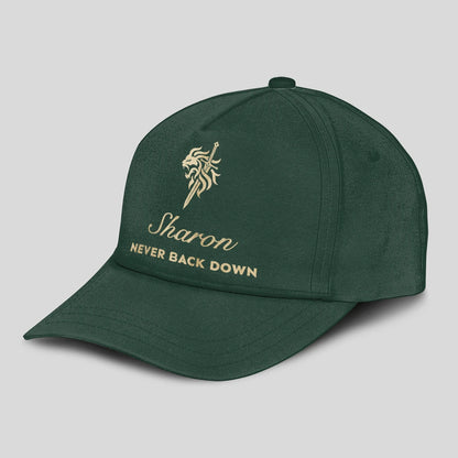 Never Back Down Lion And Sword Sage Green Cap SHARON 13K1 C178PF