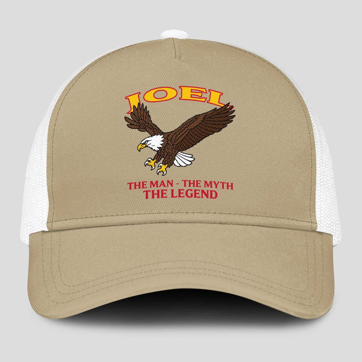 The Man The Myth The Legend Eagle Khaki Mesh Cap JOEL 13K1 C210PF