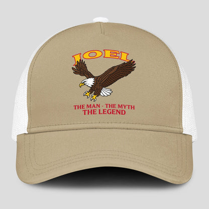 The Man The Myth The Legend Eagle Khaki Mesh Cap JOEL 13K1 C210PF